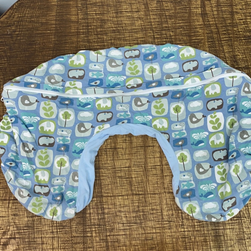 Boppy Blue Nursing Pillow Cover Case Baby Gift